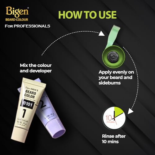 Bigen Professional Beard colour B103 Dark Brown| Leaves no Stains, 40g+40g - Image 5