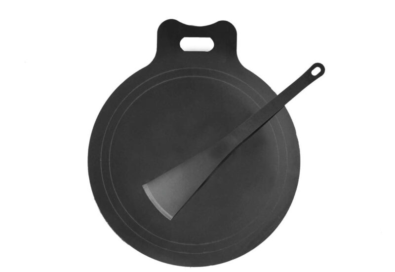 Naksha Iron Tawa with Handle, 14 Inches, Black