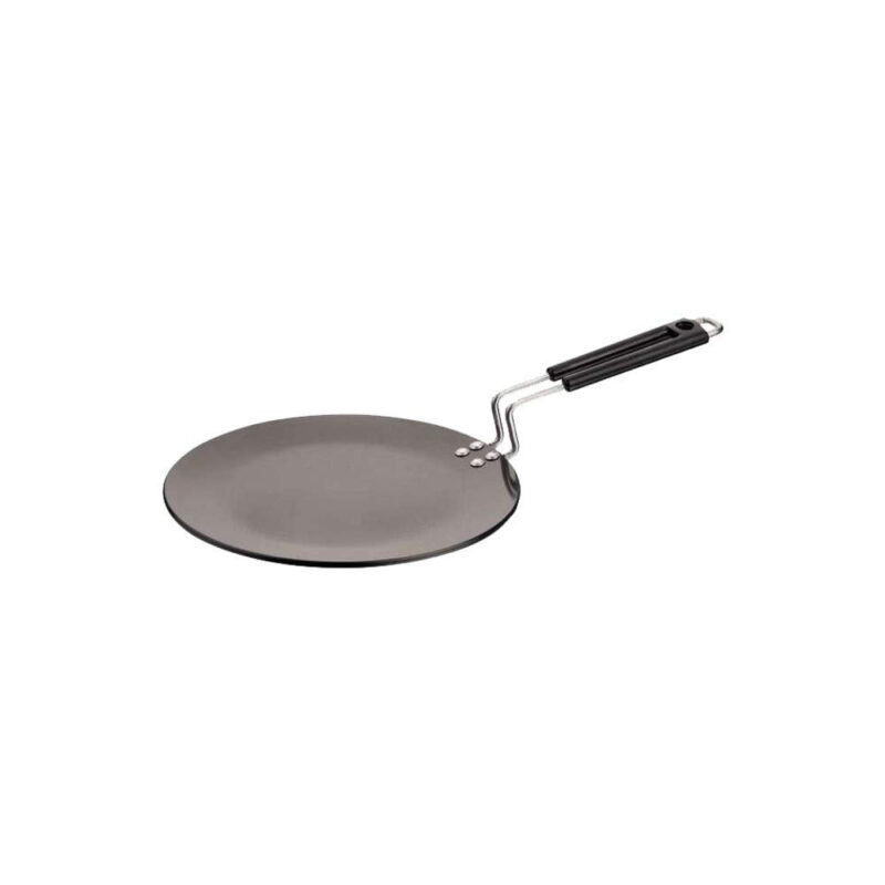 Vinod Hard Anodized Aluminium 4.25 MM Thick Roti Tava/Paratha Tawa Induction and Gas Stove Compatible | Griddle Pan, Flat Pan, Crepe Pan| 26 CM, Black