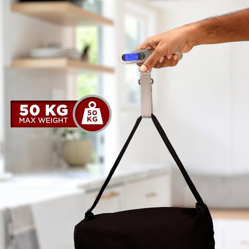 iBELL Premium Stainless Steel Weight Machine For Luggage Weighing Scale, Portable, 50 KG, Hook Type With Digital LED Screen & Tare Function, LS5010M (Silver) - Image 6