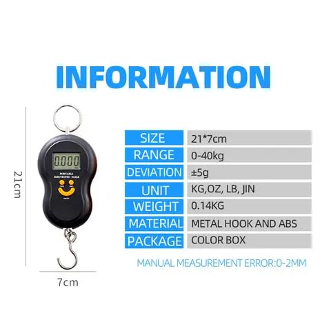 HAVAA Electronic Digital Hanging Stainless Steel Hook| Luggage Portable Scale with (6 Month Warranty) LCD Display for Industrial,Personal Use Capacity 50Kg (Assorted Colours) With 2 Batteries - Image 4
