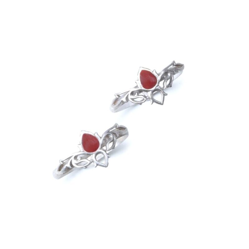 Quirksmith Women's 925 Sterling Silver Big Toe Ring Pair/Chandi Bichiya/With 925 Stamp And Certificate Of Authenticity/Anniversary Gift (Aparajita Big Toe Ring)