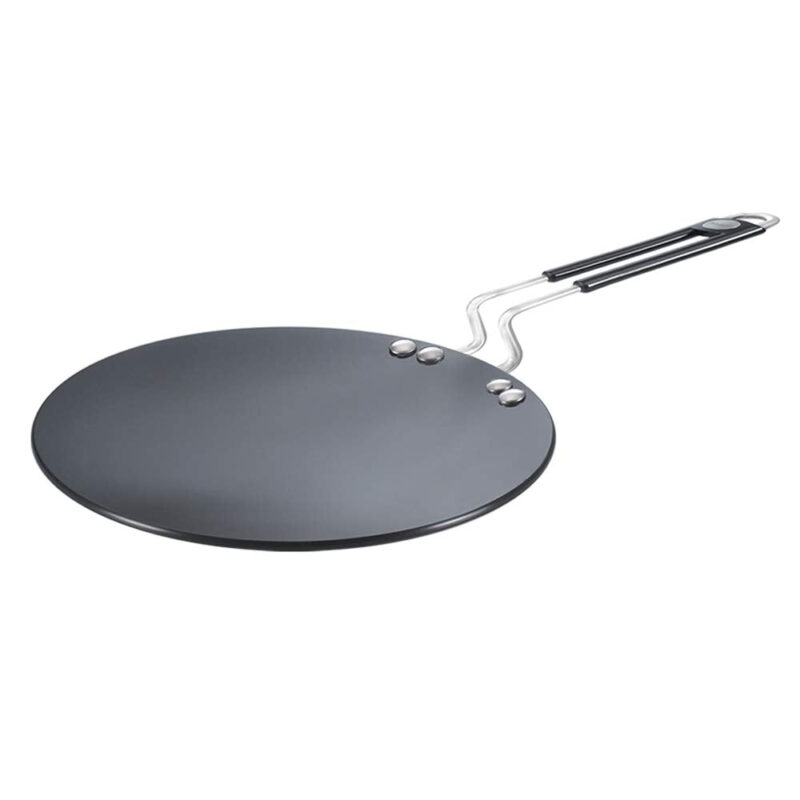 Prestige PGMFD 01 800W Sandwich Maker (Black) & Prestige Hard Anodised Aluminium Plus Cookware Induction Base Roti Tawa, 22.5cm, Black - Image 4