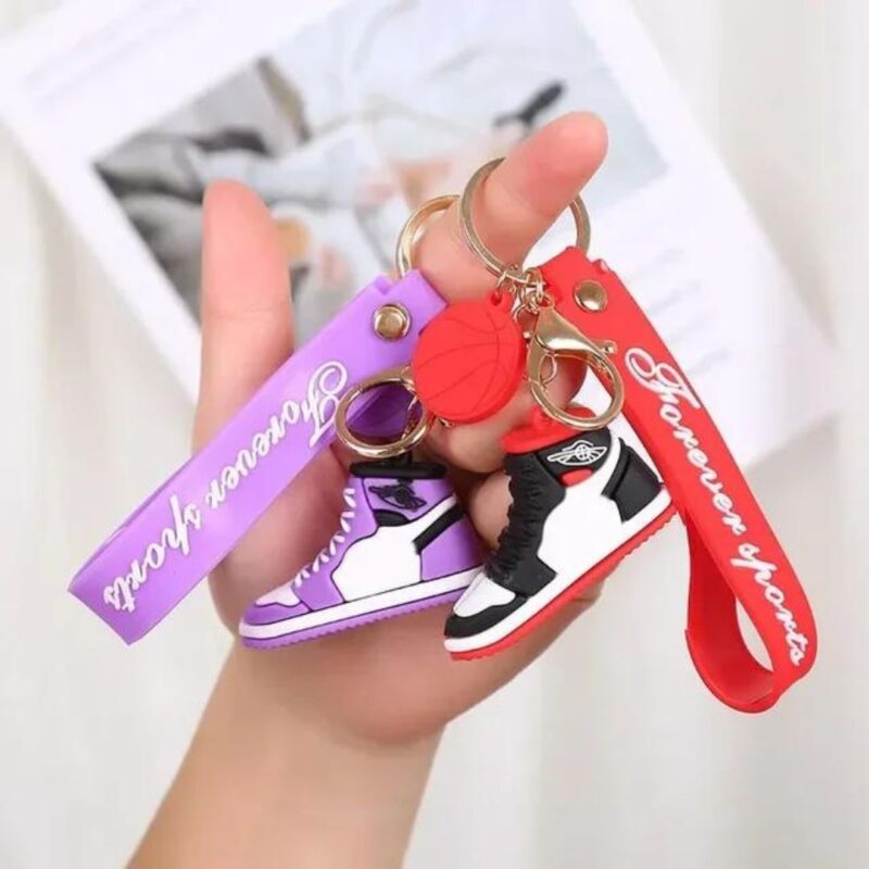 Whimsical 3D Rubber Silicon Cartoon Keyrings - Shoes ( Pack of 1 )