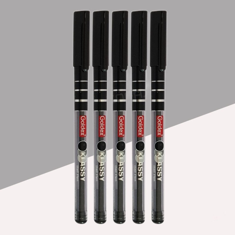 Goldex Klassy Ball Pen  – Black ( Pack of 5 )