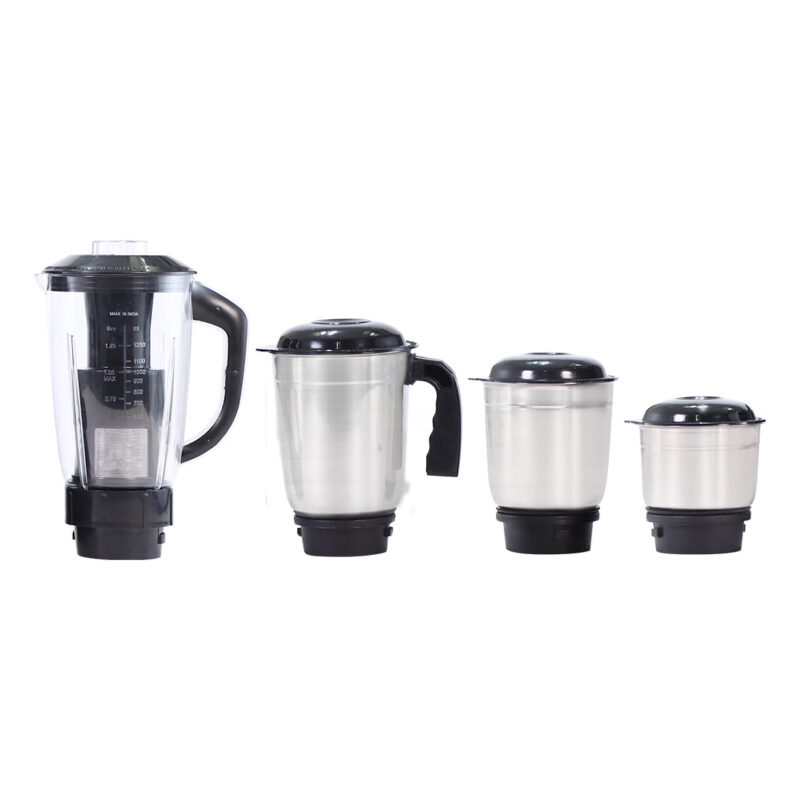 Wonderchef Renewed Ruby Mixer Grinder | 750W | 4 Stainless Steel Jars And Anti-Rust Stainless Steel Blades | Ergonomic Handles - Image 4