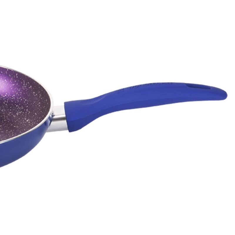 Blueberry Aluminium Non-stick Cookware Set, 4Pc (Wok with Lid, Fry Pan, Dosa Tawa), Induction Bottom, Soft Touch Handle, Pure Grade Aluminium, PFOA Free, 2 Years Warranty, Blue - Image 5