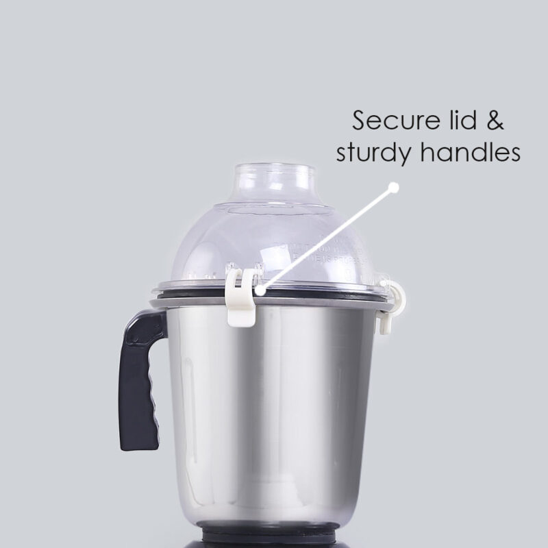 Wonderchef Renewed Glory Mixer Grinder | 750W | 4 Stainless Steel Jars and Anti-rust Stainless Steel Blades | Ergonomic Handles - Image 4