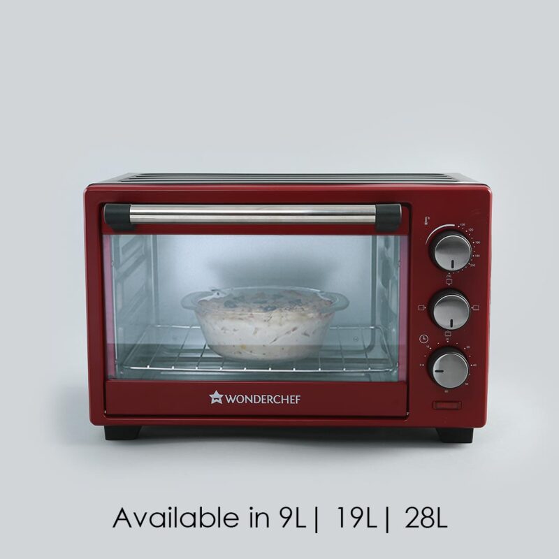 Wonderchef Renewed Oven Toaster Griller (OTG) Crimson Edge - 19 Litres | Auto-shut Off | Heat-resistant Tempered Glass | Multi-stage Heat Selection | 1280W | Red - Image 8