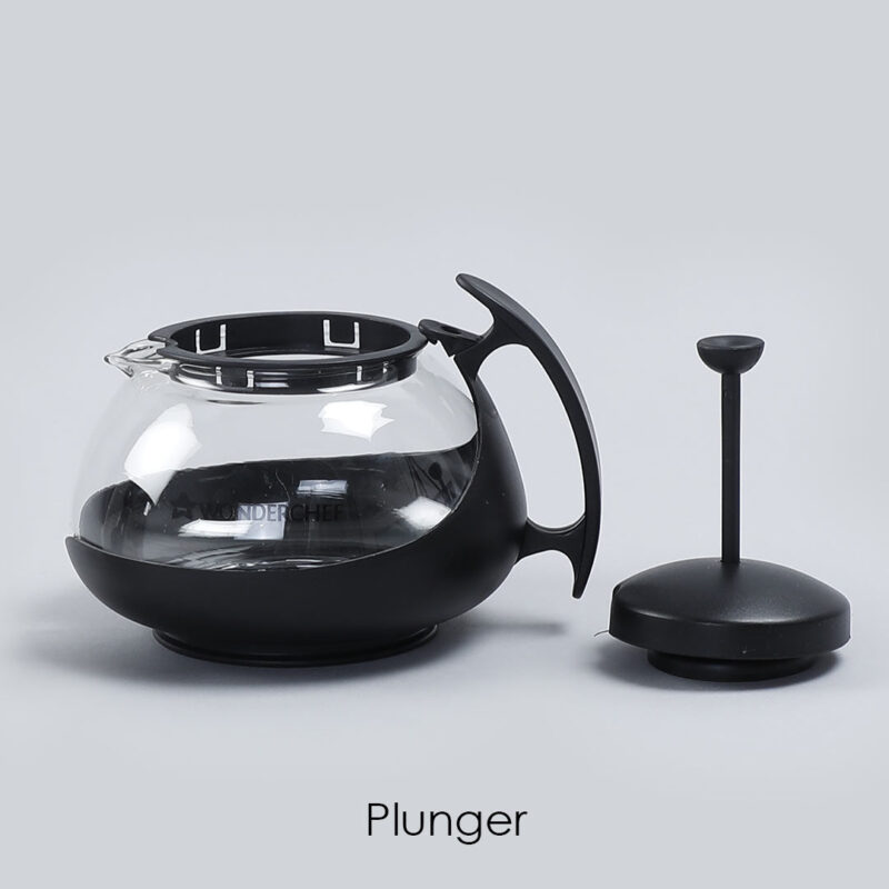 Piccolo Glass Tea Infuser with Plunger, 750ml, Black, Stainless Steel Mesh Filter - Image 4