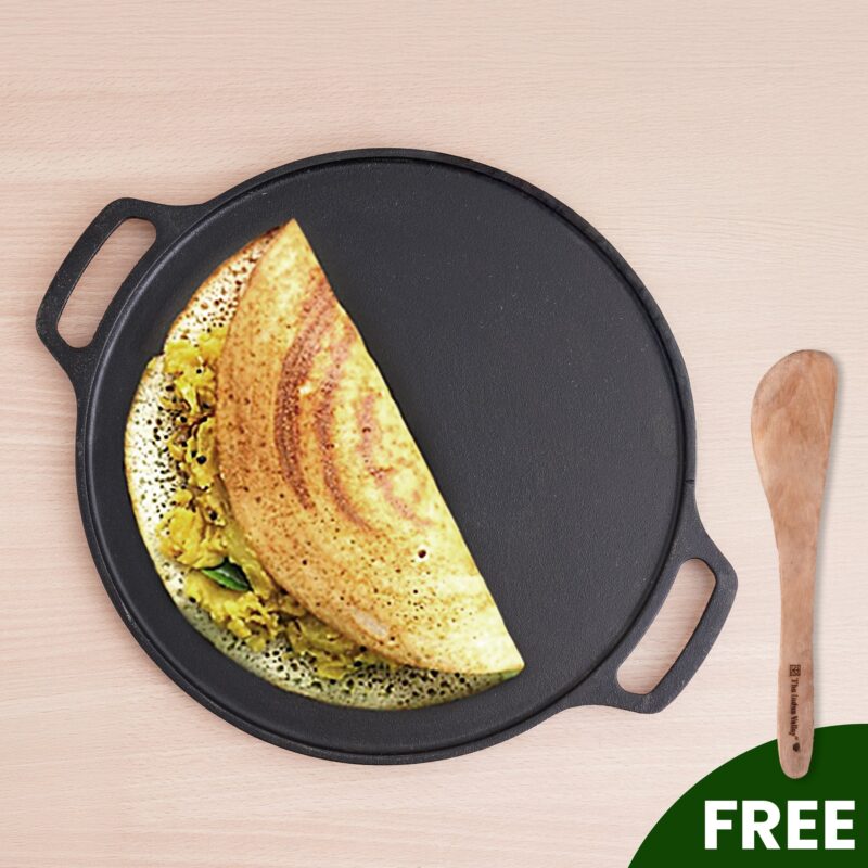 CASTrong Cast Iron Roti/Dosa Tawa, Pre-seasoned, Nonstick, 100% Pure, Toxin-free, Gas & Induction, Free ₹110 Spatula, 30.2cm, 2.4kg - Image 15