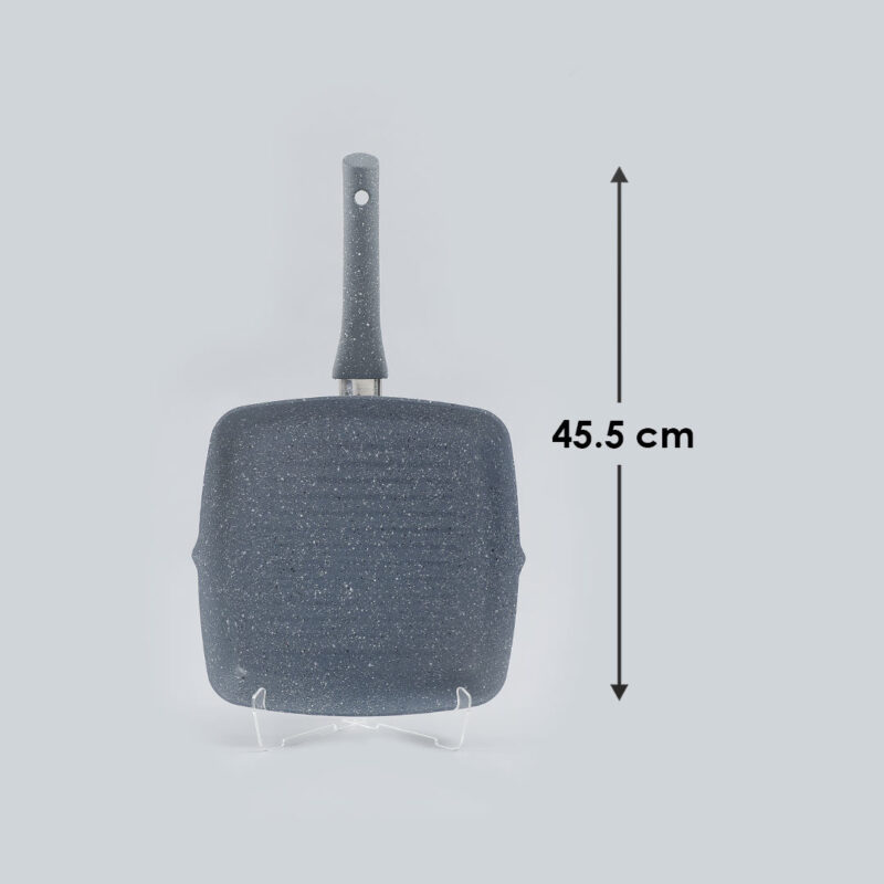 Granite Non-stick Grill Pan, Soft-touch Handle, Virgin Grade Aluminium, PFOA/Heavy metals free, 3.5mm, 2 years warranty, Grey - Image 4