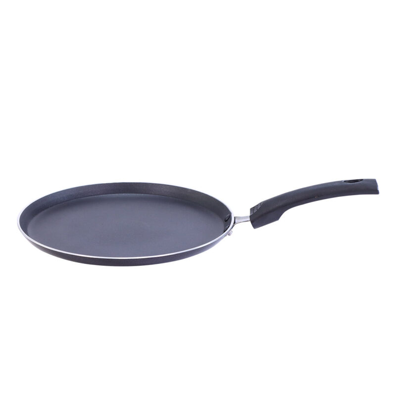 Platinum Plus Non-Stick Cookware Set of 4 | Kadhai with Glass Lid 24cm, Fry Pan 24cm & Dosa Tawa 25cm | Cool-Touch Bakelite Handle | Pure Grade Aluminium | PFOA Free | 1 Year Warranty | Black - Image 8