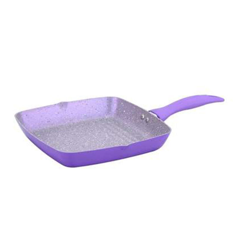 Celebration Aluminum Non-Stick Cookware 5 pc Set | Kadhai with Glass Lid 24cm, Grill Pan 24cm, Dosa Tawa 28cm, Mini Fry Pan 12cm | Induction Bottom | Soft Touch Handles | Pure Grade Aluminium | PFOA Free | 2 Year Warranty | Purple - Image 2