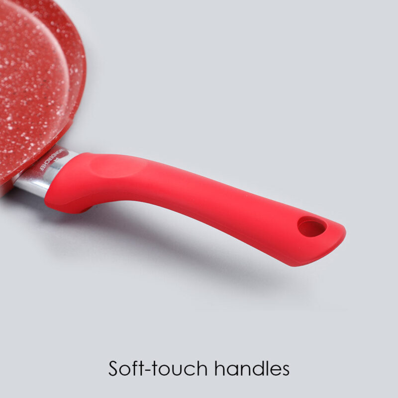 Royal Velvet 28cm Non-stick Dosa Tawa, Induction bottom, Soft-touch Handle, Virgin Grade Aluminium, PFOA/Heavy metals free, 3mm, 2 years warranty, Red - Image 3