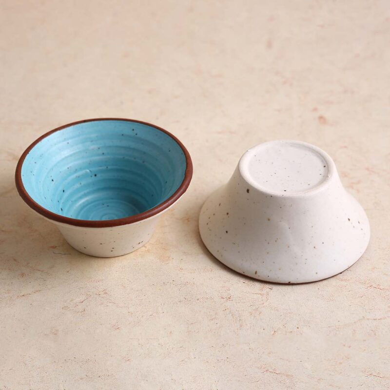 Teramo Stoneware Japanese Bowl 210 ml - Blue (Set of 2) - Image 3