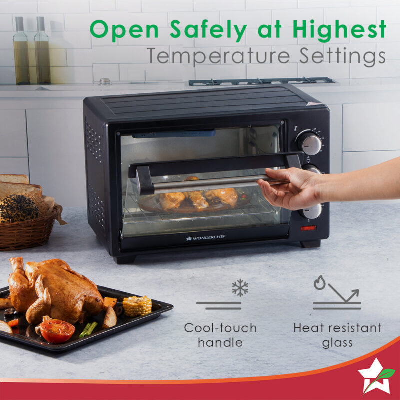 Oven Toaster Griller (OTG) - 19 Litres, Black - with Auto-shut off, Heat-Resistant Tempered Glass, Multi-Stage Heat Selection - Image 3