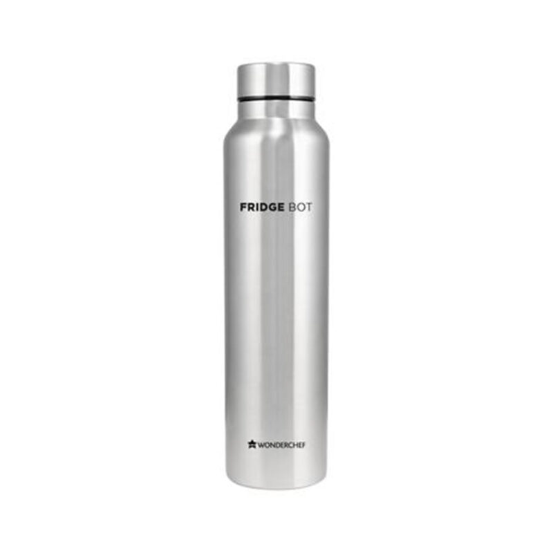 Stainless Steel Fridge-bot 1000 ml Each | Pack of 2 | Gift Box Packing | Single wall | Non-insulated | 304 Stainless Steel | Non Toxic | BPA free | Rust Free | Spill and Leak proof | Light weight | For Home & Office | Wide Mouth | 2 Years Warranty - Image 6