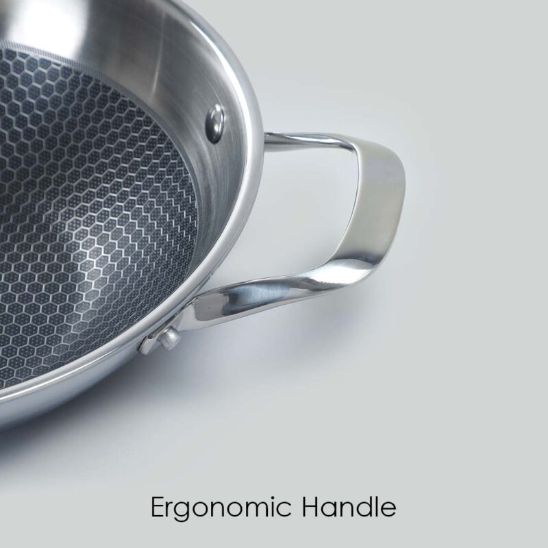 Stanton 28 cm Non-stick Kadhai/Kadai with Lid - 3.4 Litre | 3 ply steel - Image 3