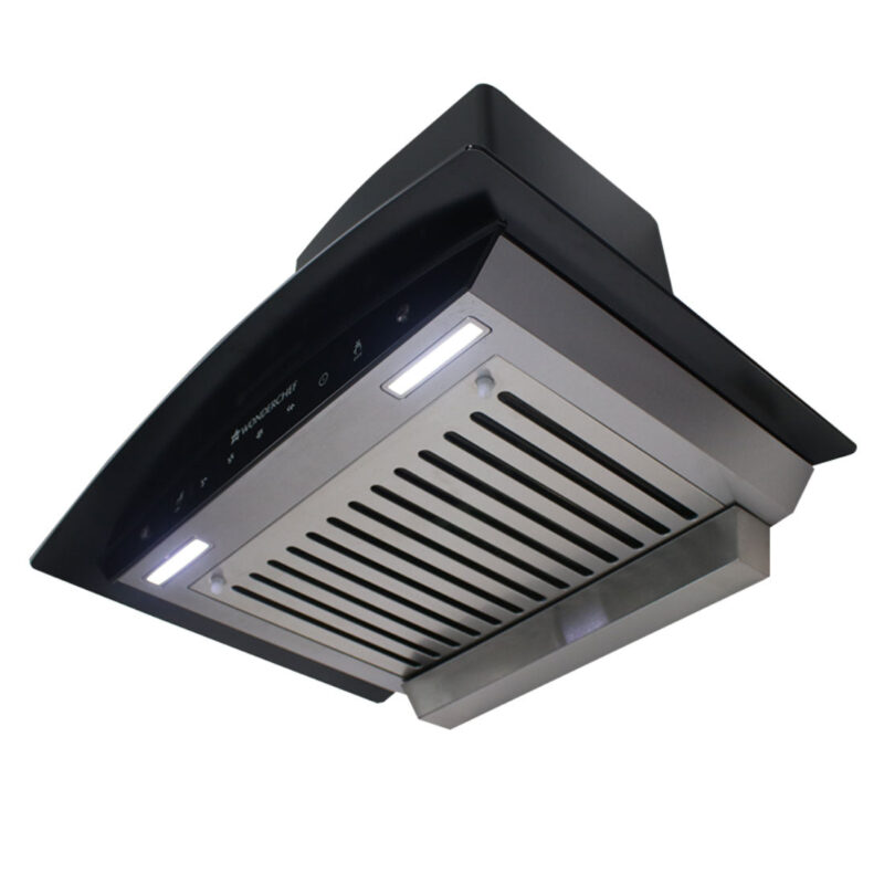 Ultima 60cm 1200 m3/hr Auto Clean Curved Glass Chimney | Baffle Filter | 1200M3/Hr powerful suction | Touch + 3 speed Motion Sensor control | Low Noise | 7 Year Warranty on Motor | 1 Year Comprehensive Warranty on Product | Black - Image 3