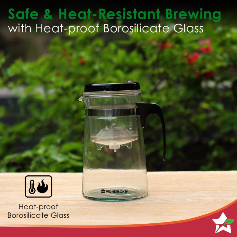 Misaki Tea Infuser, Borosilicate glass, Stainless Steel infuser, Perfect Green Tea - Image 3