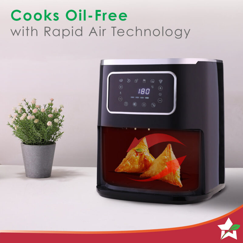 Platinum Plus Digital Air Fryer | 5L With Window & Light | Fry, Bake, Grill, Roast | 7 Pre-set Options | French Fries, Tikkis, Grilled Veggies, Muffins | Non-stick Basket | 2 Year Warranty - Image 3