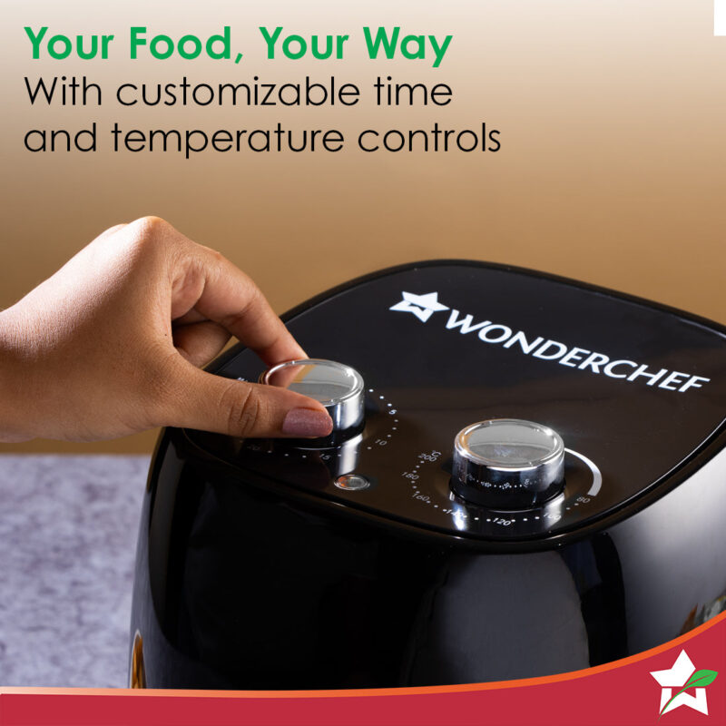 Neo Manual Air Fryer | Rapid Air Technology | Time and Temperature Control | Automatic Shut-Off | Compact Design | 4.5 Litres | 1 Year Warranty | 1500 Watts | Black - Image 3
