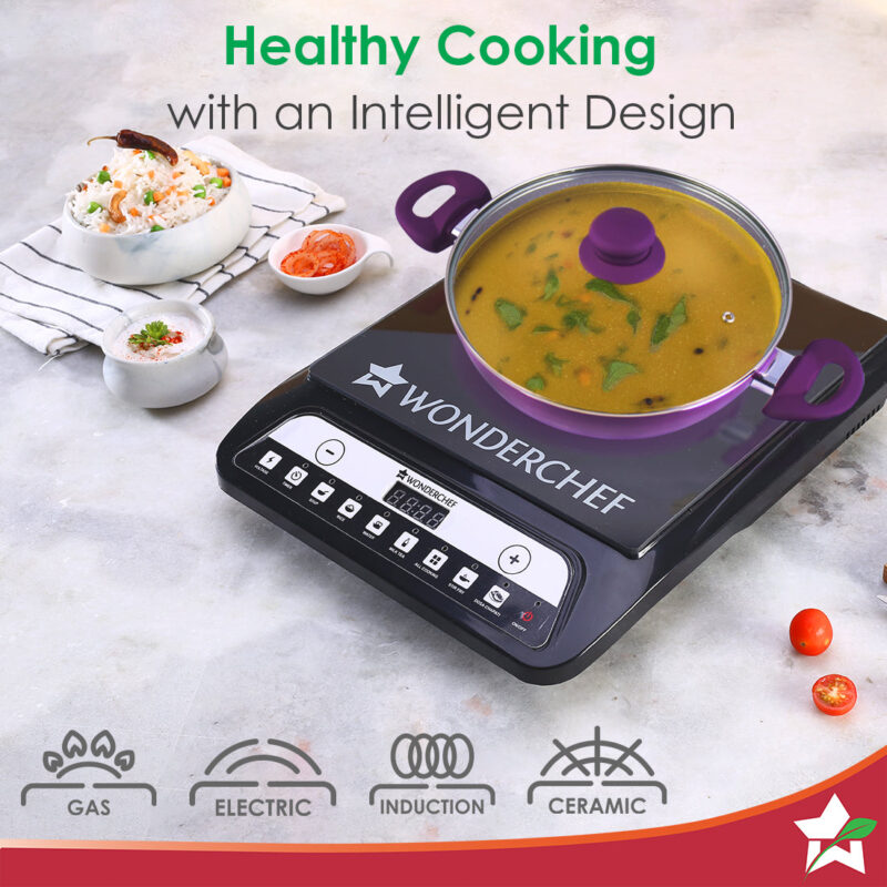 Royal Velvet Non-stick 26cm Kadhai with Lid and Handles | Glass Lid | Induction Ready | Soft-touch handles |Non – Toxic I Virgin Aluminium| 3 mm thick | 2 year warranty | Purple - Image 5