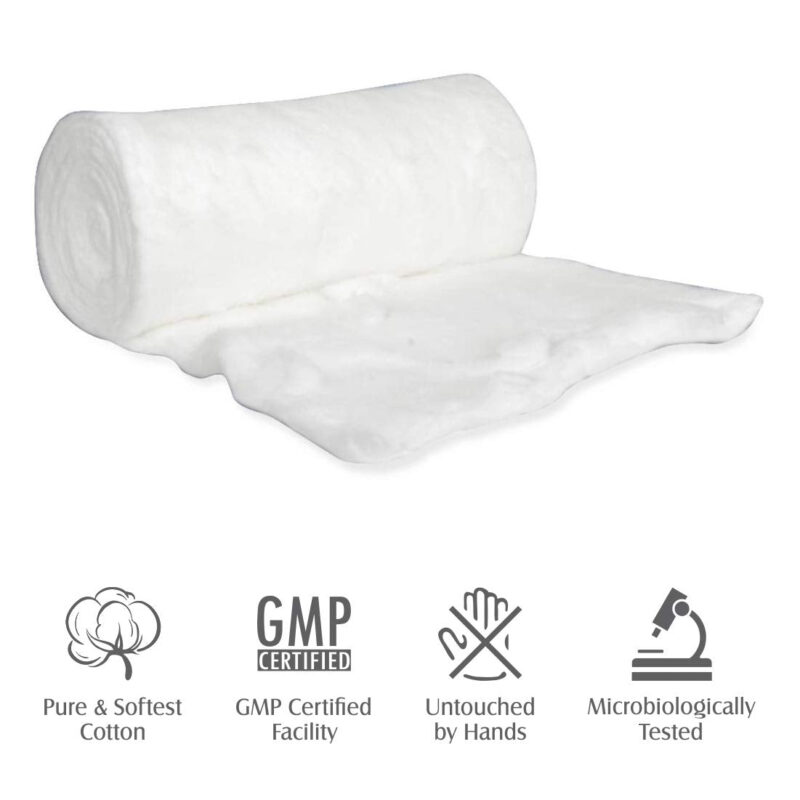Tulips 100gm Absorbent Soft Cotton Wool/Roll for Makeup Remover, Beauty, Adult & Baby Care Disposable Cotton, (Pack of 2) - Image 3