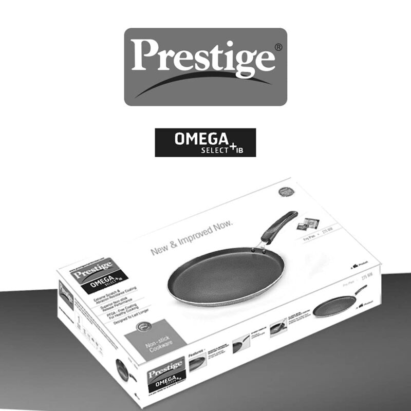 Prestige Aluminium Omega Select Plus IB Non-Stick Omni Tawa, 25 cm, Multicolour, Medium - Image 2