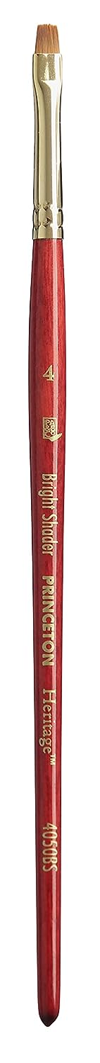 Princeton Heritage Short Handle Bright Shader Paint Brush (Size-4)