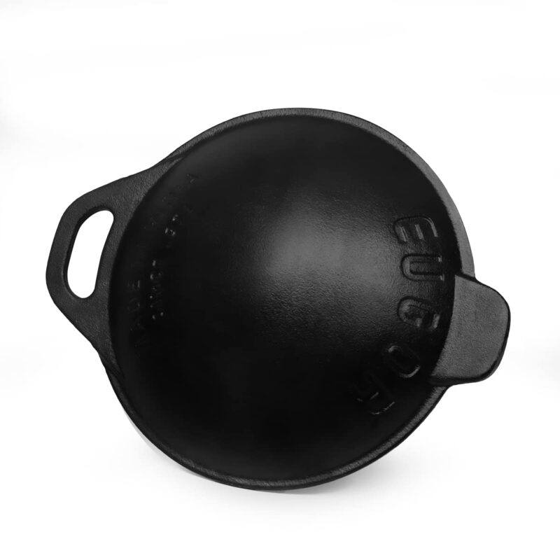 EUGOR from House of TheHealthyCliQ Cast Iron Appa Chatti/Appam Pan/Appam Patra/kallu Pre- Seasoned with Organic Cooking Oil (APPAM) - Black - Image 7