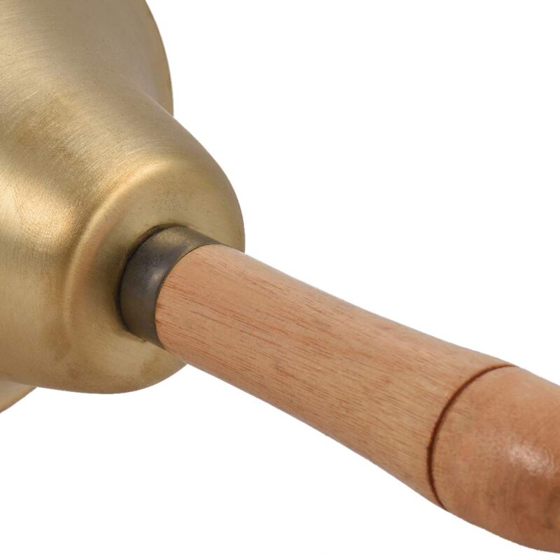 Brass Hand Bell Loud Call Bell Handbell Desk Ringbell with Wooden Handle Festival Decoration Food Line Alarm School Hotel Sercive - Image 7