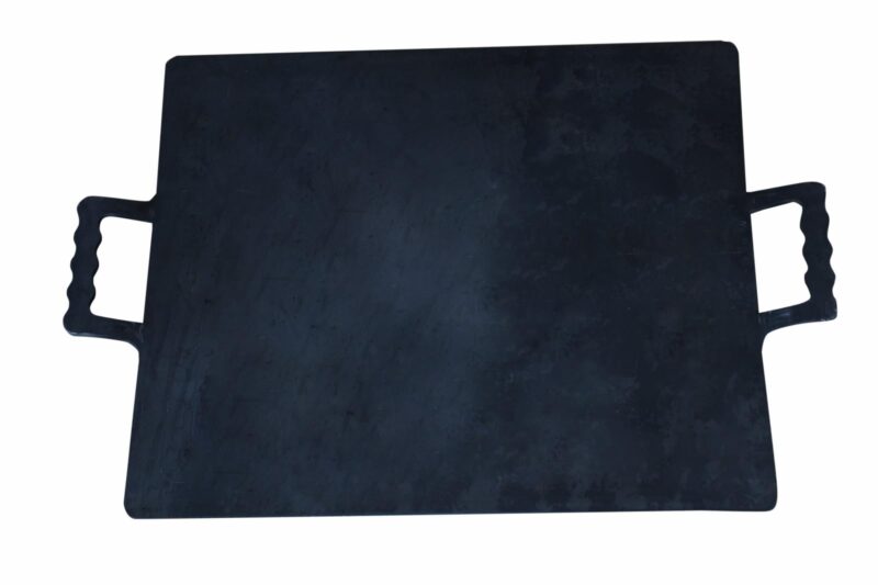 EZAHK Iron Dosa/Roti Tawa, Kitchenware Square Type Black Tawa, Machine Cutting with Double Handle Rectangular (12 in) - Image 3