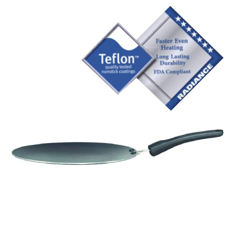Prestige Omega Select Plus Non-Stick Concave Tawa, 28cm, Black - Image 2