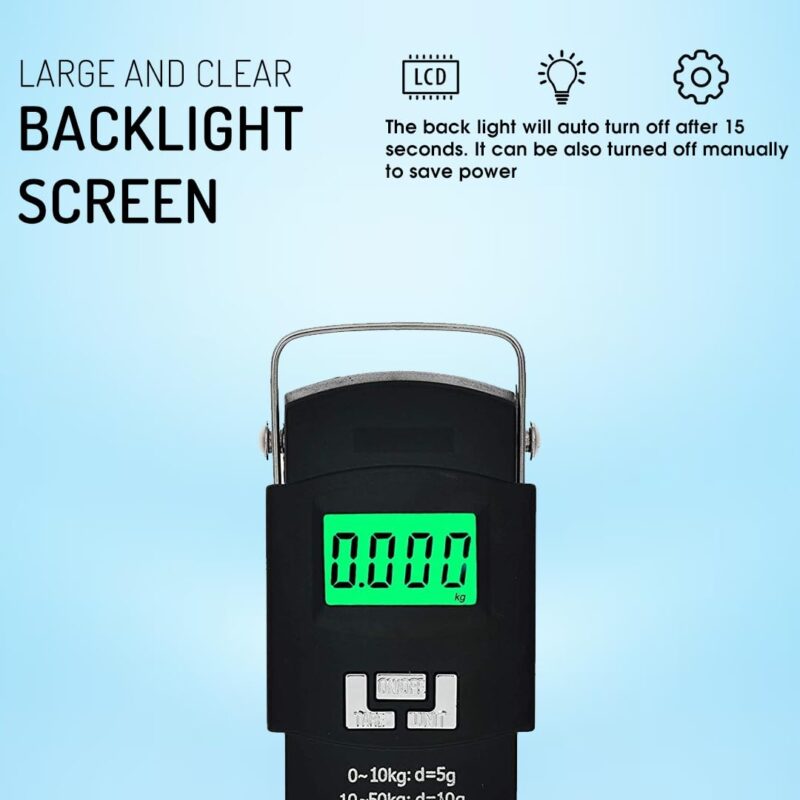 Aliston Electronic Portable Fishing Hook Type Digital LED Screen Luggage Weighing Scale, 50 kg/110 Lb (Black) - Image 5