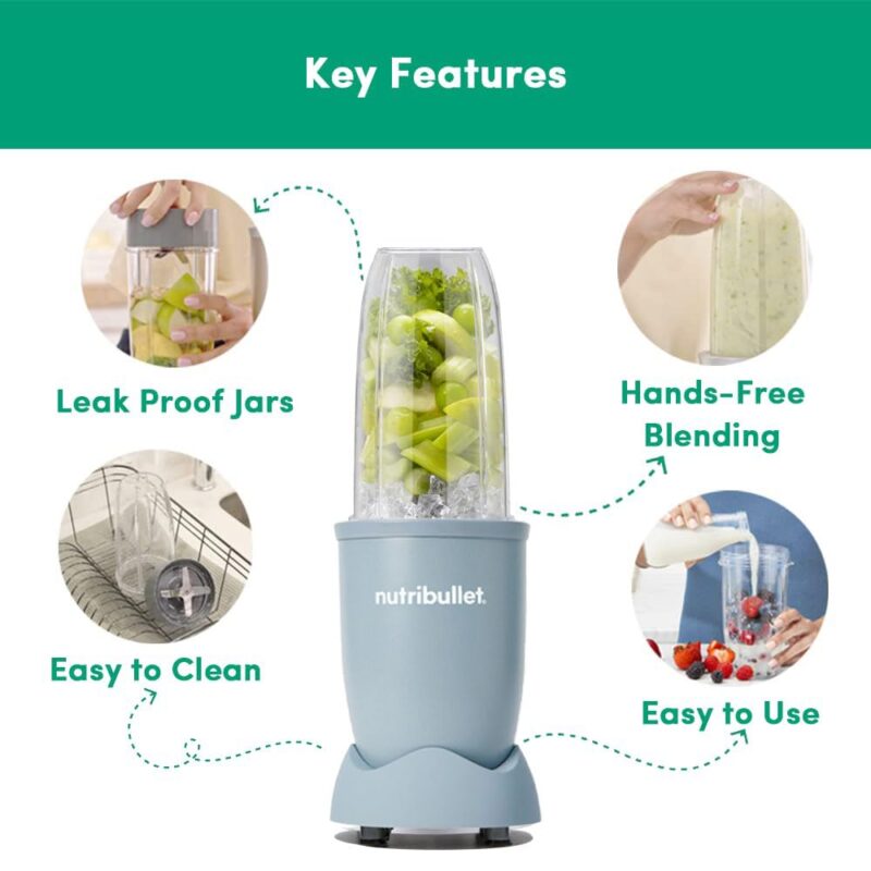 Nutribullet PRO 900W, 12 Pcs Set, USA #1 Mixer/Grinder/Smoothie Maker, "The Original Nutribullet", Food Processor, Best Blender, 3 Unbreakable Jars, 2 Blade Set - Wet & Dry (900W Slate) - Image 2