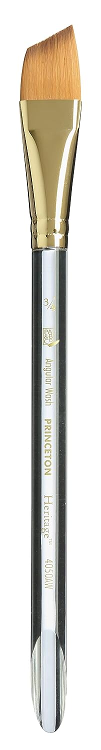 Princeton Heritage Short Handle Angle Wash Paint Brush (Size-3/4 Inches)