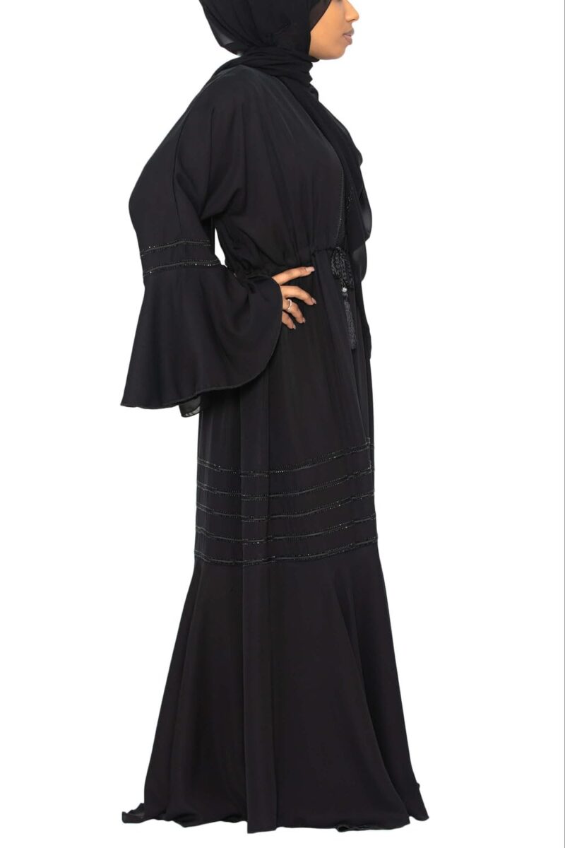 BURAQUE DESIGNER Nida fabric Free Size Muslim Burqa/Abaya & Burkha Dress for Muslim women and Girl's (P03-Black Stone-Burkha) - Image 3