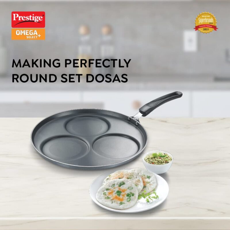 Prestige Omega Select Plus Set Dosa Tawa|Scratch & Abraison Resistant|3 Layers Metal Spoon Friendly Coating|Sturdy Handle|1 Year Warranty - Image 9