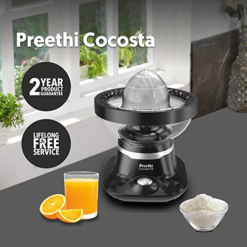 Preethi Cocosta Kp001 Coconut Scraper&Citrus Juicer,100% Safe Dual Protection Scraper With Safety Switch&Silicon Cap,Spillage Free Collection Bowl,100 Watt,2Yr Guarantee, - Image 2