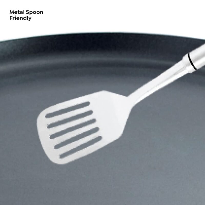 TTK Prestige OMG DLX Omni Induction Base Non-Stick Aluminium Tawa, 280mm, Red - Image 5