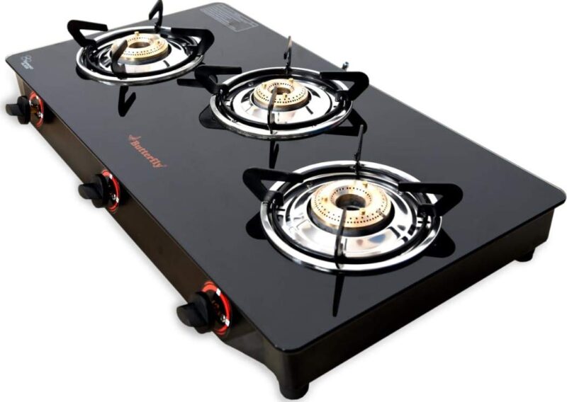 Butterfly Smart Glass 3 Burner Gas Stove & Butterfly Rhino Plus Wet Grinder, 2L (Grey), 150W - Image 5