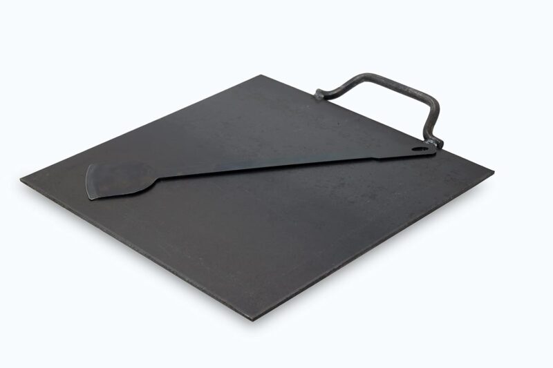 PRINA E-SHOP Cast Iron Tawa/Dosa Tawa/Pan/Kallu/Uthappam Tawa/Flat Tawa/Square Tawa 12 * 12 inch Black - Image 4