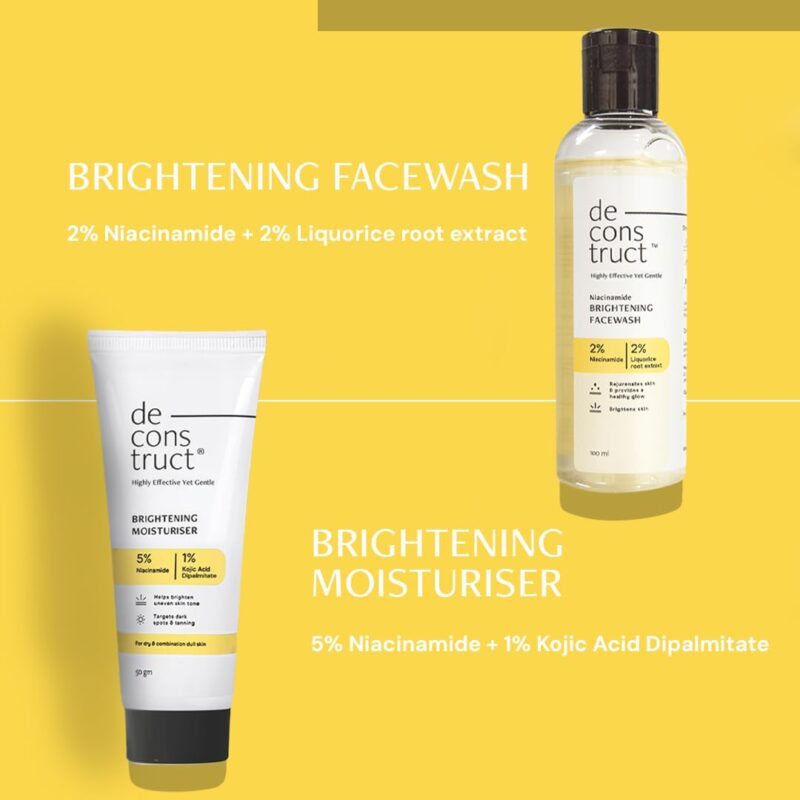 Deconstruct Daily Radiance Boosting Duo- Brightening Face Wash (100ml) + Brightening Face Moisturiser (50 g) | For Glowing and Radiant Skin | Anti Pigmentation Duo | Pack of 2 - Image 6