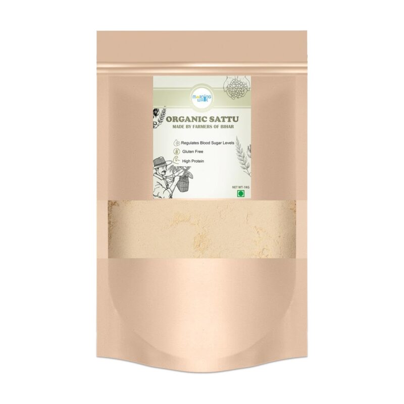 MORNINGWALE - Sattu Powder | Gluten Free Roasted Black Chana Flour | 100% Natural & Gluten Free Chana Sattu | Channa Sattu Roasted Gram Atta Flour 1Kg