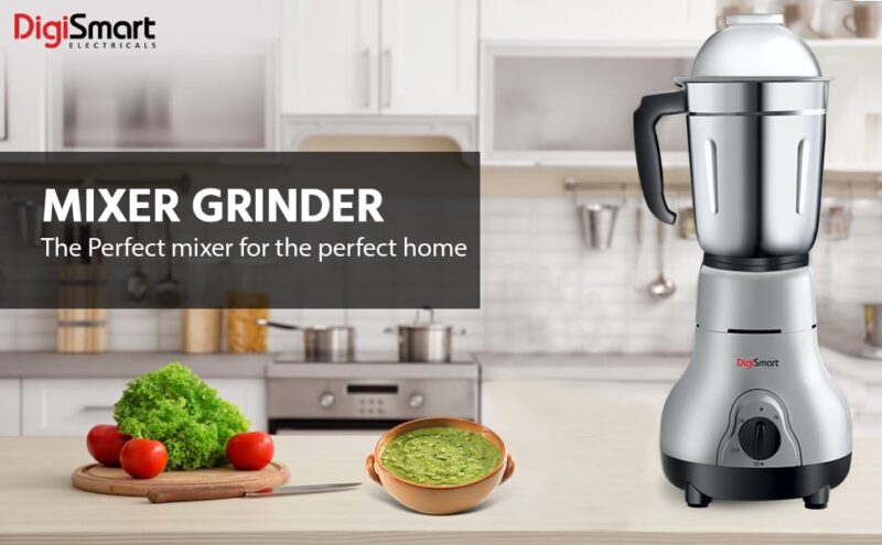 DigiSmart Kitchen Mate 600 Watt Mixer Grinder Gray and Black | 3 Jar | Comes With 2 Year Warranty - Image 7
