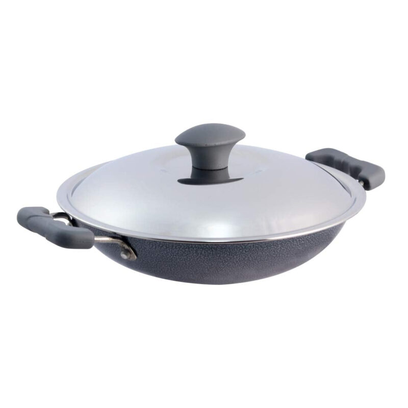 Wonderchef Appachetty Breakfast Pan with Lid | Nonstick Cookware | Appachatty | Chetty Pan | Appam Patra | Round Bottom Kadai | 3mm Thick | Black 22 cm | 1 Year Warranty - Image 5