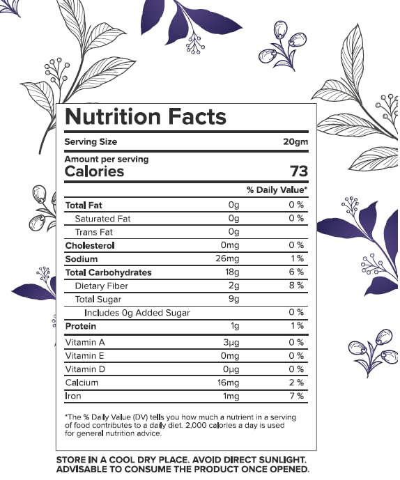 Nectar Superfoods Freeze Dried Black Jamun | No Preservatives, No Added Sugar, Healthy Dried Fruit | 100% Natural, Vegan, Gluten Free Snack for Kids and Adults | 20 gram Pouch (PACK OF 1) - Image 7