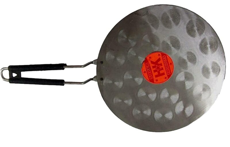 Super HK Iron Dosa Tawa Pure Iron with Handle 12 inch Width Especially Designed for Dosa/South Indian Dishes (Silver) - Image 3